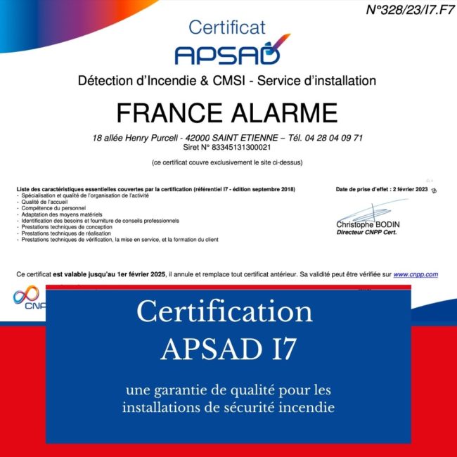 certification APSAD